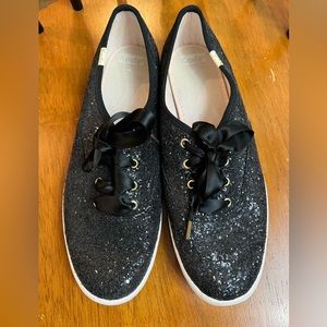 Black Glitter Kate Spade Keds - Size 8